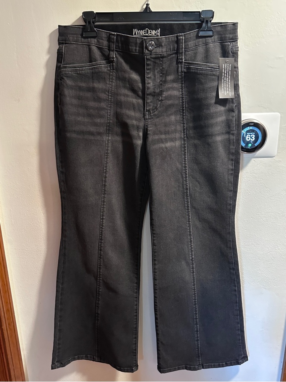 MarlaWynne Black Wide Leg Button-Front Jeans